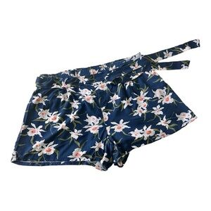 EUC Old Navy Tropical Blue Shorts with Ribbon Belt [Size: XL]